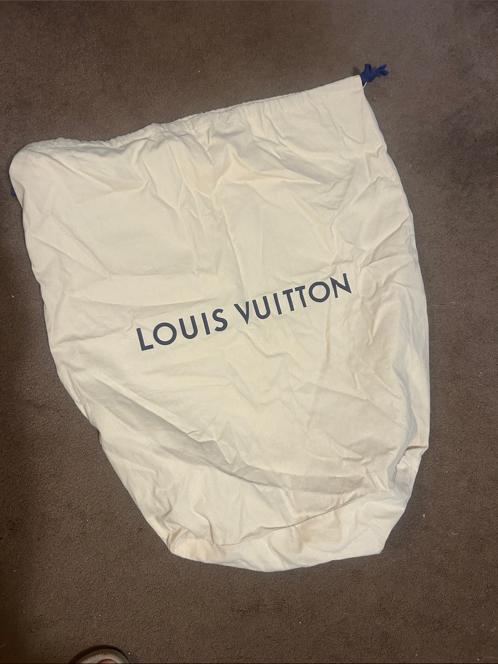 Louis Vuitton Cream Branded Dust Sack